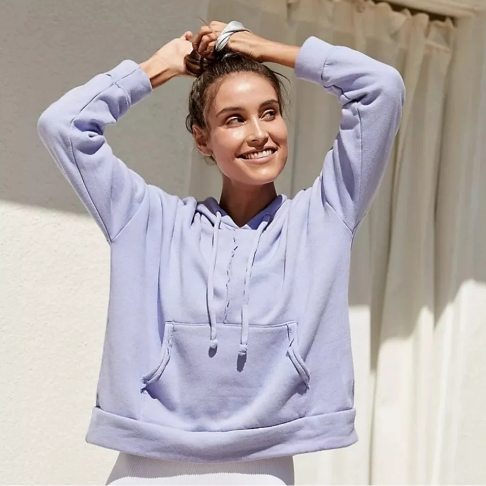 Free People Movement Work It Out Hoodie Violet Quartz